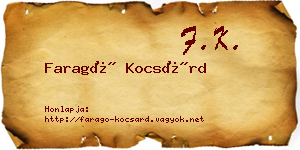 Faragó Kocsárd névjegykártya